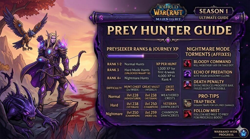 🏹 WoW Midnight: The Ultimate Prey Hunter Guide (Season 1)